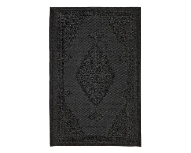 Covor de exterior Delbar, Bizzotto, 150 x 210 cm, polipropilena, negru