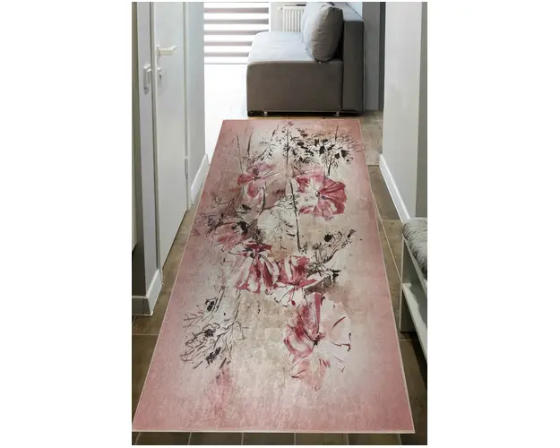 Covor de hol, Mu150, 80x150 cm, Poliamida, Roz pudra