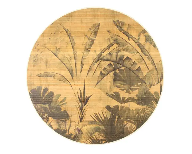 Covor din bambus Nariko, Bizzotto, D120 cm, verso bumbac, multicolor