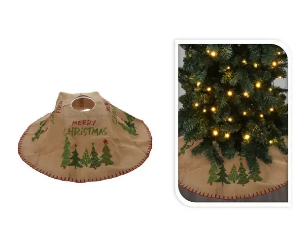 Covor pentru brad Green Christmas Tree, 120 cm, iuta, rosu/verde