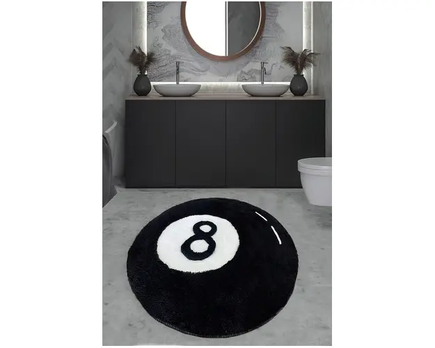 Covoras de baie, Chilai, Billar, Acril, Alb/Negru