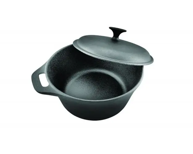 Cratita cu capac Cooking by Heinner, 24x10.8 cm, 3.8 L, fonta, negru