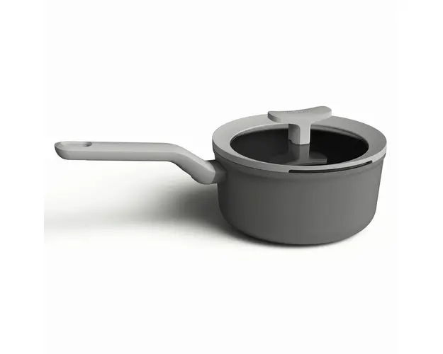Cratita cu capac saucepan BergHOFF, Leo Shadow, Ø18 cm, 2 L, aluminiu, invelis antiaderent, gri