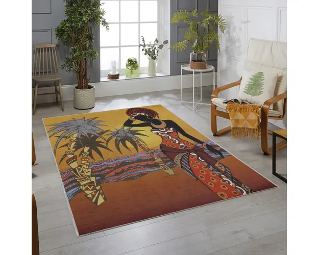 Covor de hol, Ridge, 100x200 cm, Poliester, Multicolor