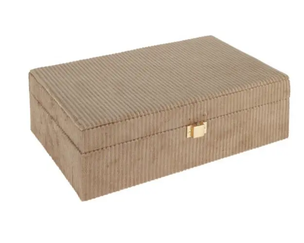 Cutie de bijuterii Velvet, 25x16x7 cm, MDF, bej