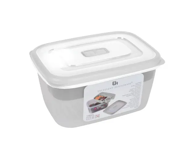 Cutie pentru pranz Excellent Houseware, 1700 ml, 14x19.5x10 cm, polipropilena, alb