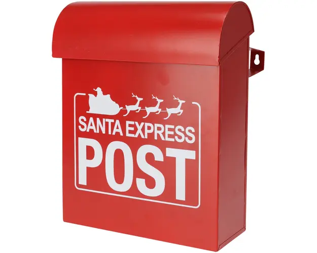 Cutie postala Santa Express Post v3, Excellent Houseware, 24x1x29 cm, fier, rosu