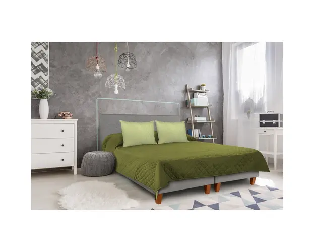 Cuvertura Double Face Alcam, 210 x 220 cm 100% microfibra, olive/lime