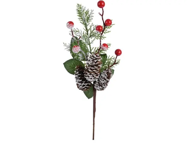 Decoratiune Berry Branch, polistiren, 36 cm, rosu