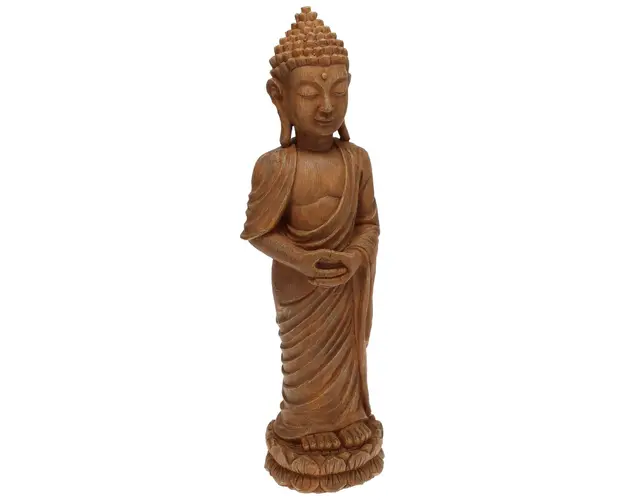 Decoratiune Buddha standing, 14.5x12x48 cm, poliston