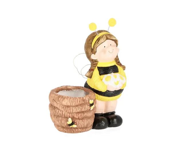 Decoratiune de gradina Apiary Girl, Bizzotto, 32 x 39.5 cm, magneziu