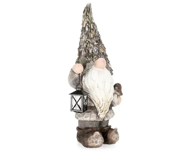 Decoratiune de gradina Florent Gnome, Bizzotto, 27.5x19.5x65 cm, magneziu, gri