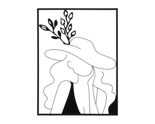 Decoratiune de perete 3D Elegant -A, Mauro Ferretti, 80 x 60 cm, fier, negru