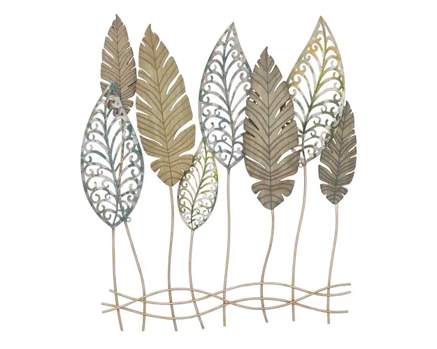 Decoratiune de perete 3D Foglie, Mauro Ferretti, 75x2.5x87 cm, fier