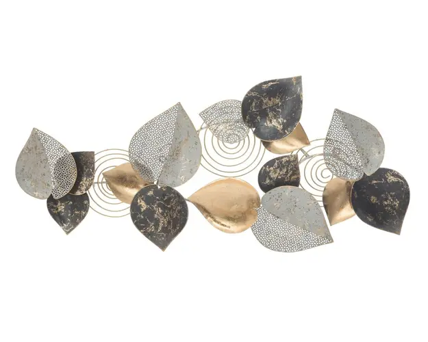 Decoratiune de perete 3D Half Leaf A, Mauro Ferretti, 97x43 cm, fier, multicolor