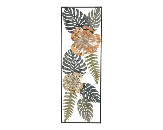 Decoratiune de perete 3D Leafy A, Mauro Ferretti, 30.5x88.5 cm, fier, multicolor