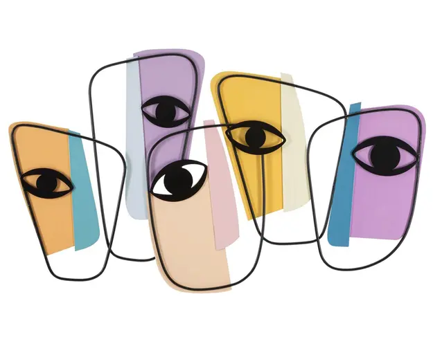 Decoratiune de perete Eyes -A, Mauro Ferretti, 120x72 cm, fier, multicolor