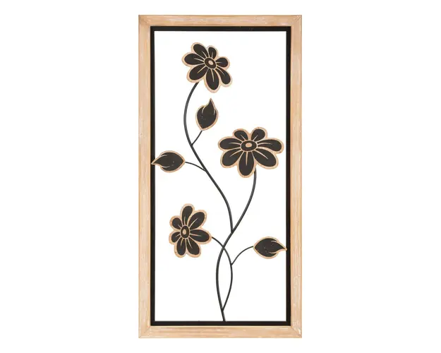 Decoratiune de perete Girish -B, Mauro Ferretti, 30 x 60 cm, fier/MDF, maro/negru