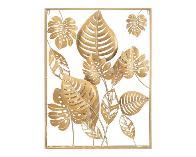 Decoratiune de perete Jungle Rectangle, Mauro Ferretti, 60x80 cm, fier, auriu