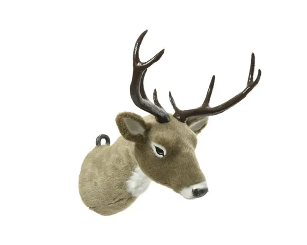 Decoratiune de perete Reindeer head, Decoris, 31x29x26 cm, plastic, maro