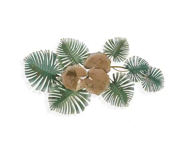 Decoratiune de perete Tropical Leaves, Versa, 88.9x48.3 cm, metal