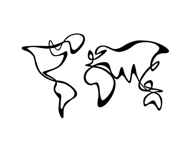 Decoratiune de perete, World Map 15, Tanelorn, 120x69 cm, metal