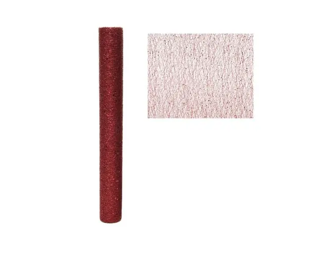 Decoratiune glitter structure, Decoris, 200x35 cm, poliester, rosu
