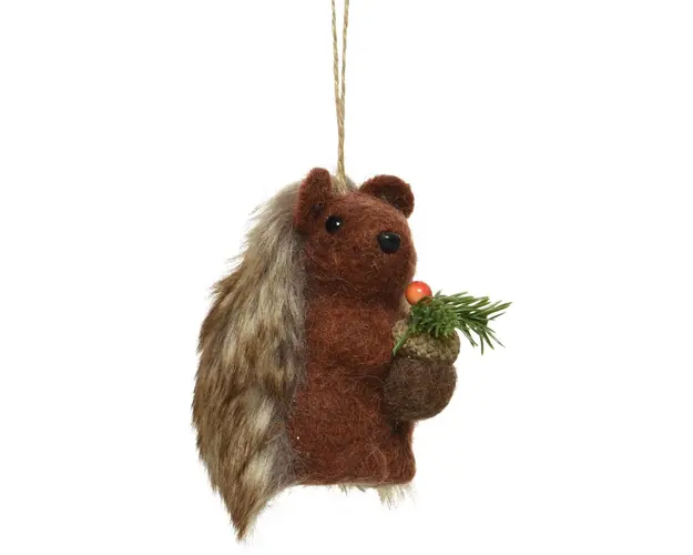 Decoratiune Hedgehog w pinecones, Decoris, 8x7x10 cm, poliester, maro inchis