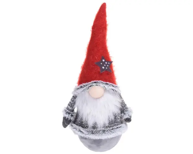 Decoratiune luminoasa Boy Gnome w star, 17x13x43 cm, poliester, multicolor