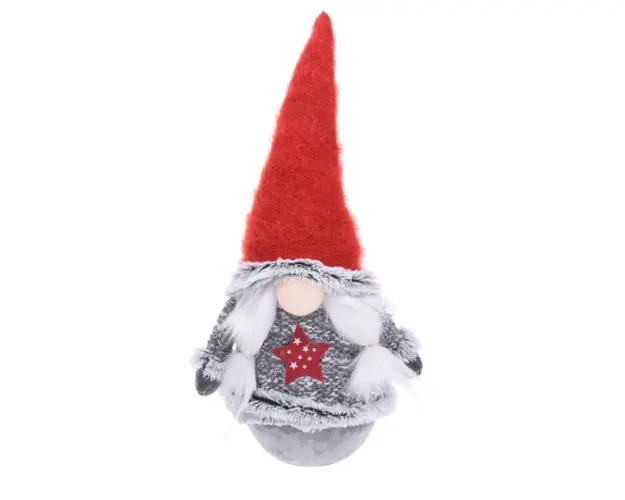 Decoratiune luminoasa Girl Gnome w star, 17x13x43 cm, poliester, multicolor