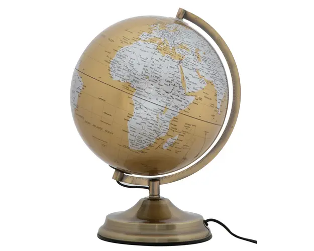 Decoratiune luminoasa Globe Orange, Mauro Ferretti, Ø25x34 cm, 1 x 40W, auriu/argintiu