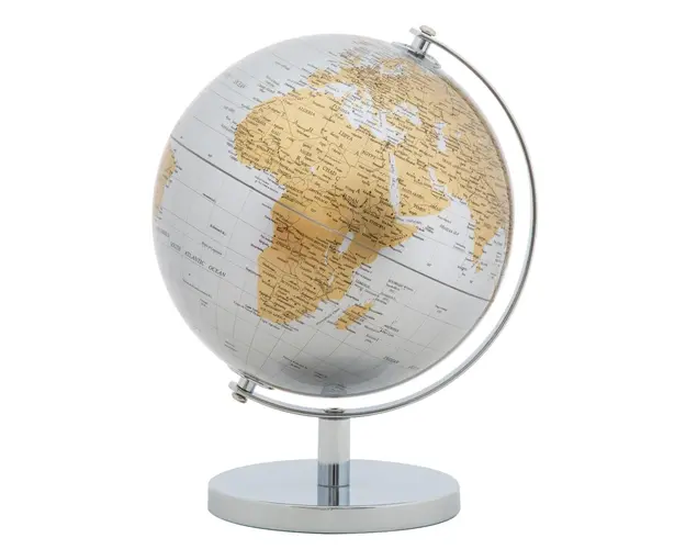 Decoratiune luminoasa Globe Silver, Mauro Ferretti, Ø20x28 cm, argintiu