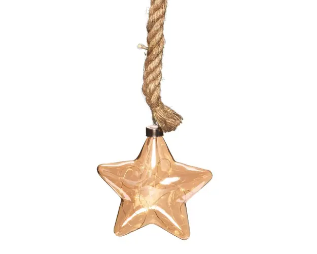 Decoratiune luminoasa Rope Star, 15 LED-uri, Ø18 cm, sticla