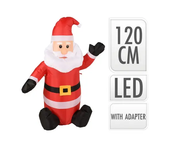 Decoratiune luminoasa de exterior Santa, H120 cm, terilena, multicolor
