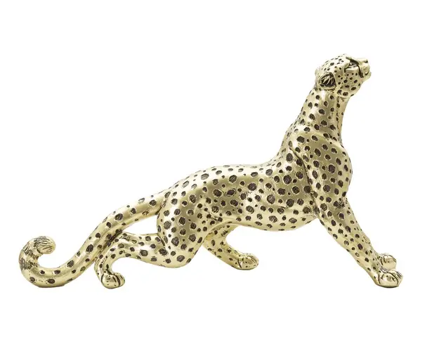 Decoratiune, Mauro Ferretti, Leopard, 33 x 7.7 x 19.5 cm, polirasina, auriu/negru