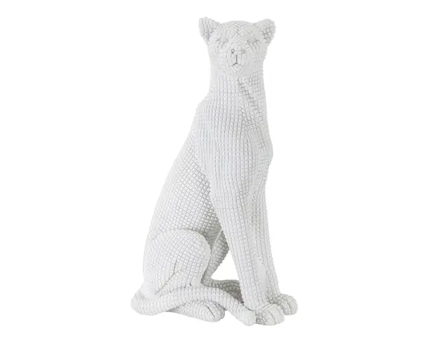 Decoratiune, Mauro Ferretti, Seat Leopard, 15 x 10 x 27 cm, polirasina, alb