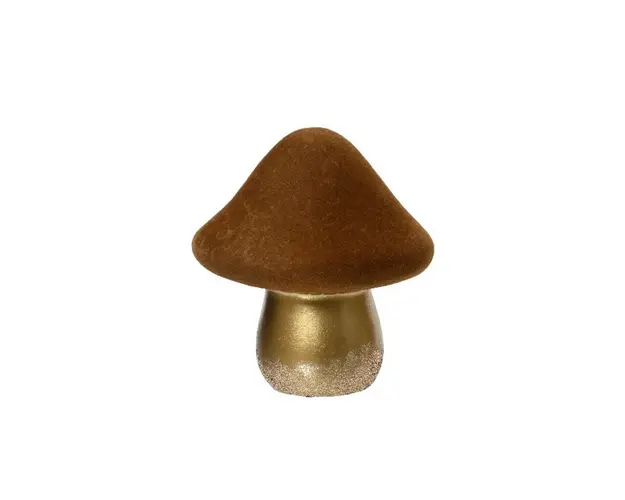 Decoratiune Mushroom, Decoris, 13x16x18.5 cm, teracota, maro
