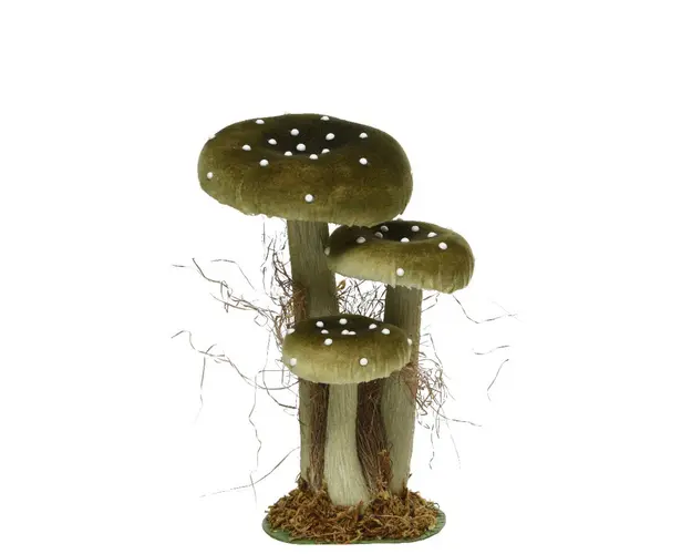 Decoratiune Mushroom, Decoris, 14x18x26 cm, poliester, verde