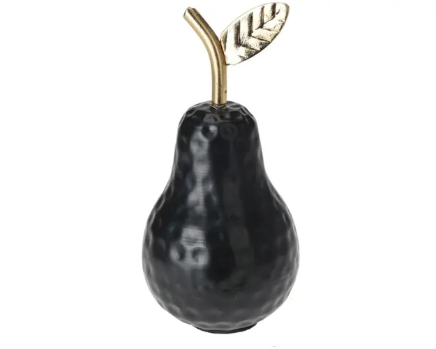 Decoratiune Pear, 9x9x17 cm aluminiu, negru/auriu