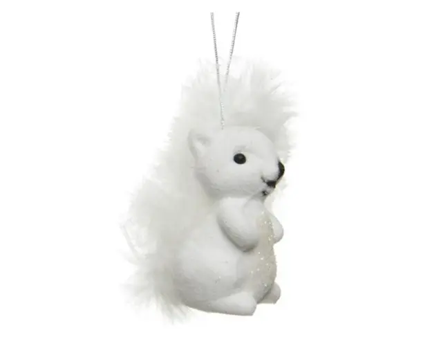 Decoratiune pentru brad Squirell, Decoris, 3x4x6 cm, alb