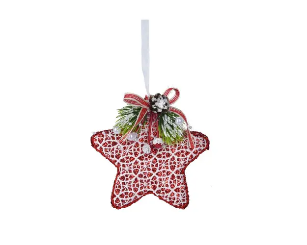 Decoratiune pentru brad Xmas Star V1, 12 cm, spuma, rosu