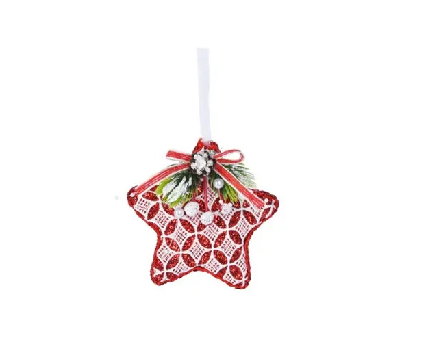 Decoratiune pentru brad Xmas Star V3, 12 cm, spuma, rosu