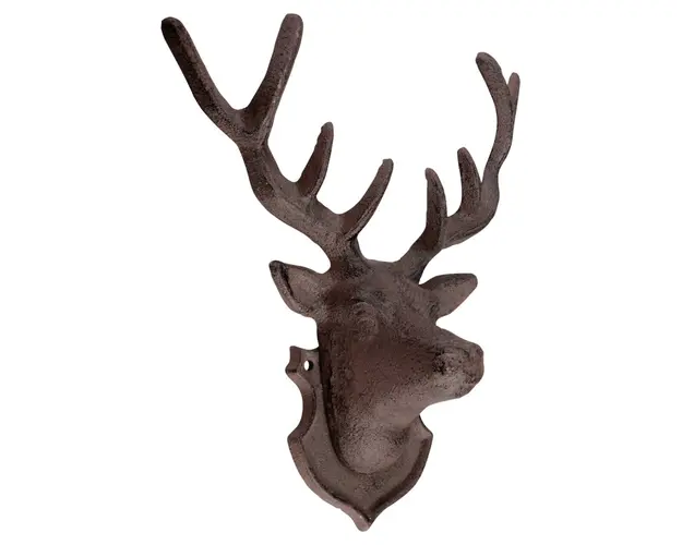 Decoratiune pentru perete, Esschert, Deer, 10 x 22 x 25.9 cm, fier forjat