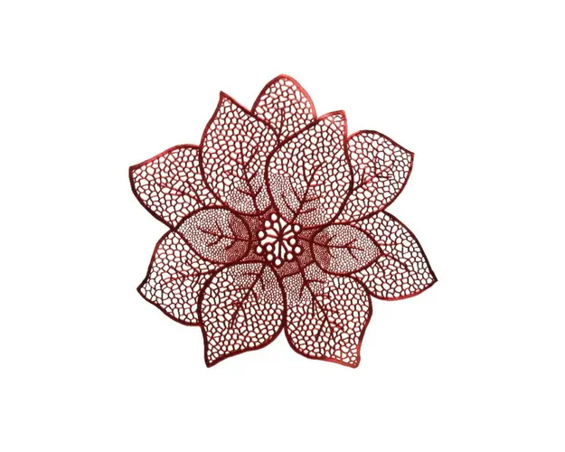 Decoratiune Poinsettia, Decoris, 44x1 cm, poliuretan, rosu