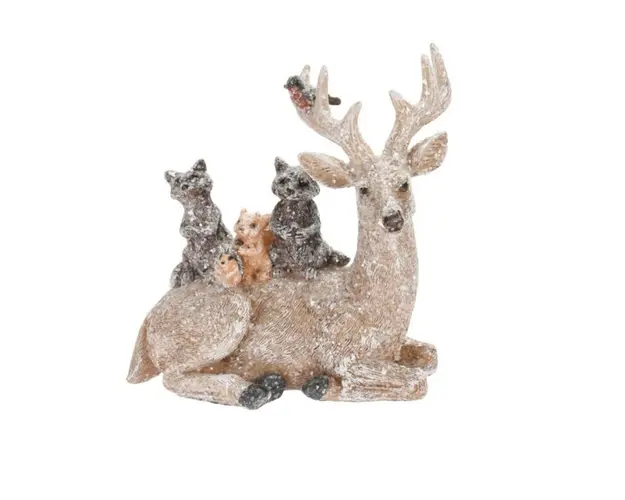 Decoratiune Reindeer, raccoon and squirrel, 13x7x15 cm, poliston