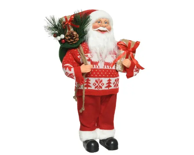 Decoratiune Santa w giftbag, Decoris, 25x15x45 cm, acril, multicolor