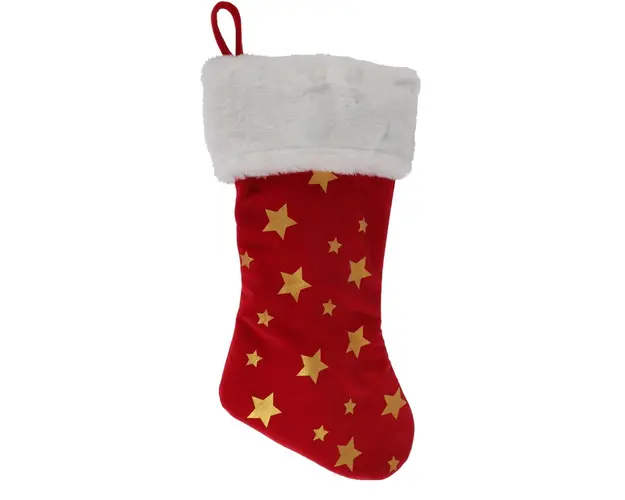 Decoratiune Stocking, H45 cm, poliester, rosu