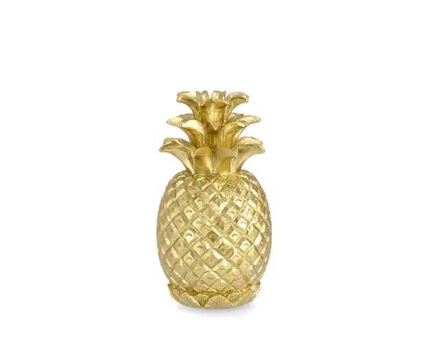 Decoratiune Surabaya Ananas, Bizzotto, Ø 17 x 30 cm, polirasina, auriu