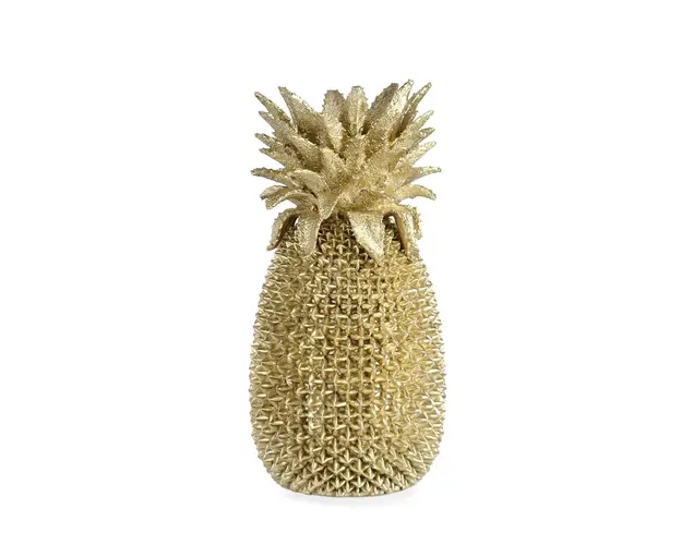 Decoratiune Surabaya Ananas, Bizzotto, 24.5 x 24 x 49.5 cm, polirasina, auriu
