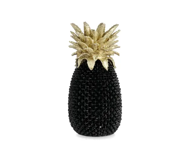 Decoratiune Surabaya Ananas, Bizzotto, 24.5 x 24 x 49.5 cm, polirasina, negru